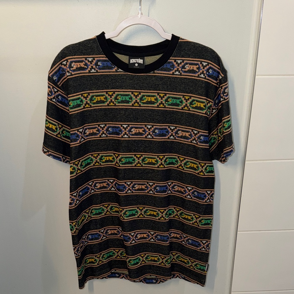 HUF Black Multicolor Patterned Short Sleeve Tee